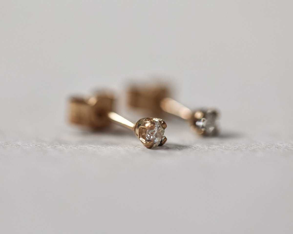 'little diamond' stud earrings RUST jewellery - Main Image