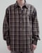 Image of OLIVE TARTAN BOXY SHIRT