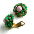 Vintage enamel clip on earrings  Image 2