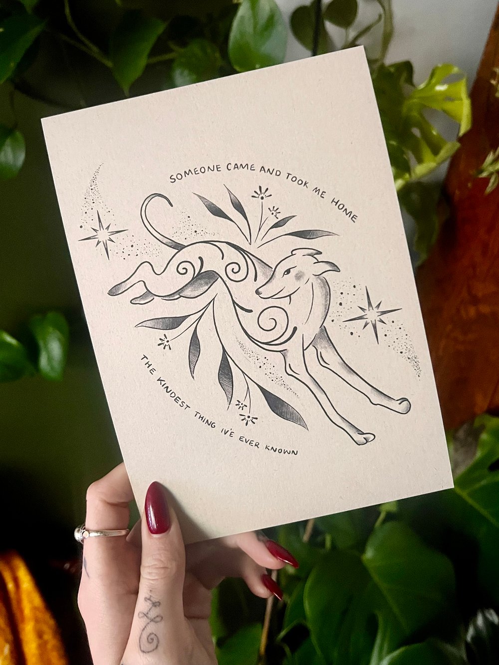 Image of Rescued Greyhound Print