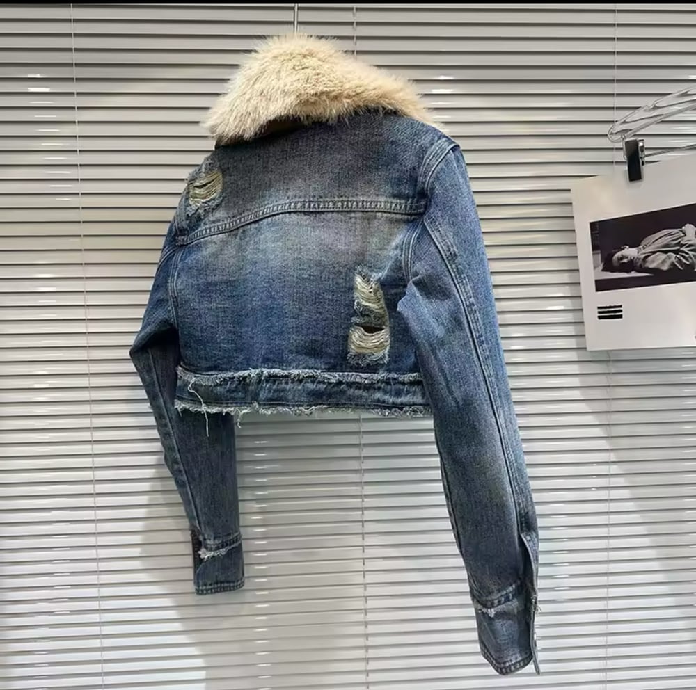 Image of FUR SURE JEAN JACKET