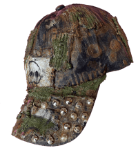 Image 2 of Grungy Anxiety Skull Hat