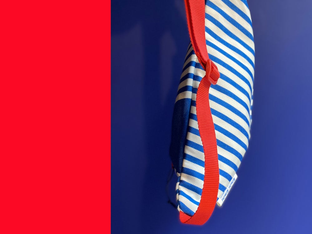 Image of FANNY PACK Gabicce Stripes Blue / White
