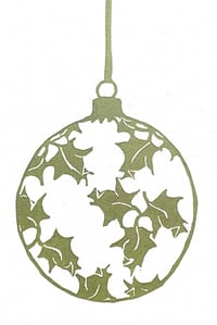 Image 2 of Green Holly Christmas card