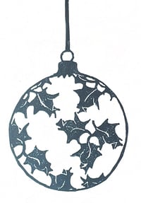 Image 2 of Black Holly Christmas card
