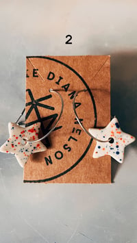 Image 2 of Porcelain Star Earrings