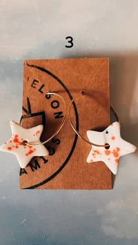 Image 3 of Porcelain Star Earrings