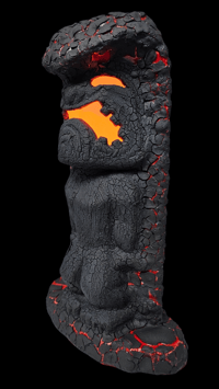 Image 2 of Tiki Classics Large 12" Ceramic Ku Tiki Lamp RED LAVA