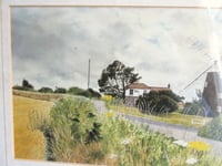 Image 4 of Stow Mill Mundesley Norfolk, Vintage Art Print, Hand-signed by Artist Andrew Dibben, Framed 