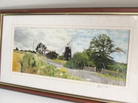 Image 3 of Stow Mill Mundesley Norfolk, Vintage Art Print, Hand-signed by Artist Andrew Dibben, Framed 