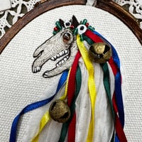 Image 3 of Mari Lwyd - Embroidery Hoop Art
