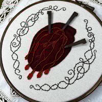 Image 3 of Hexed Heart  Embroidery Hoop Art