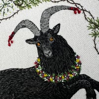 Image 3 of Black Phillip Embroidery Hoop Art