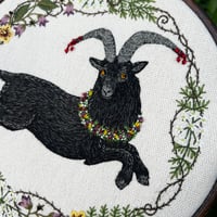 Image 2 of Black Phillip Embroidery Hoop Art