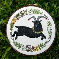 Image 1 of Black Phillip Embroidery Hoop Art