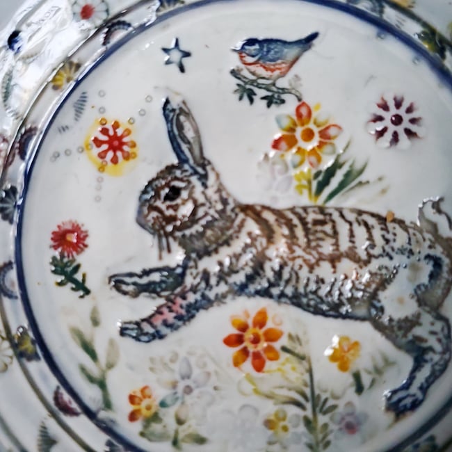 Leaping Rabbit and Blue Bird