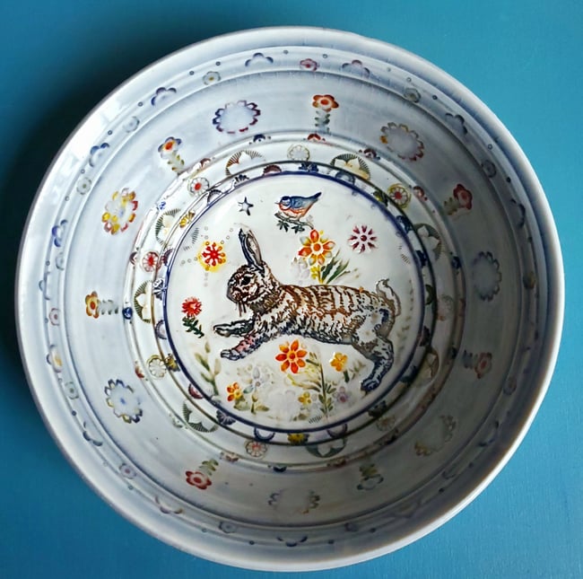 Leaping Rabbit and Blue Bird