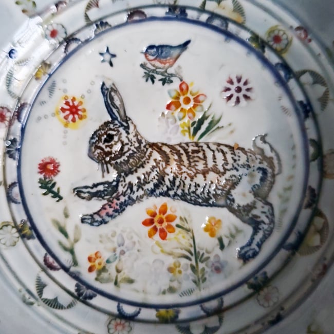 Leaping Rabbit and Blue Bird