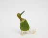 Green bird, felt sculpture