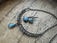 Image 8 of Victorian Labradorite necklace and earrings 