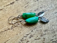 Image 3 of Chrysoprase earrings/ n78