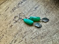 Image 6 of Chrysoprase earrings/ n78