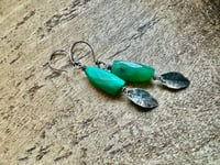 Image 9 of Chrysoprase earrings/ n78