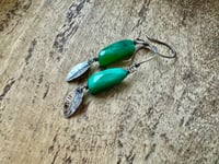 Image 12 of Chrysoprase earrings/ n78