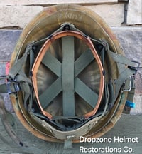 Image 13 of Vietnam M-1C Helmet & Paratrooper liner Mitchell Camo Cover DEATH FROM ABOVE