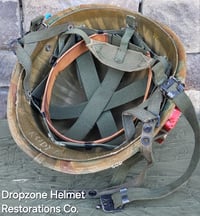 Image 11 of Vietnam M-1C Helmet & Paratrooper liner Mitchell Camo Cover DEATH FROM ABOVE