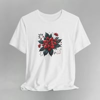 Image 1 of Beautiful Poinsettia Flower Short Sleeve T-shirt