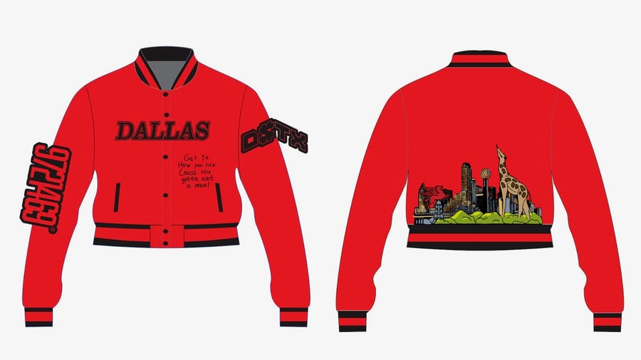 Image of Red Dallas City Collab Jacket