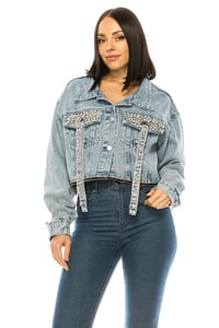 Image 2 of Glam Rock Denim Crop Jacket