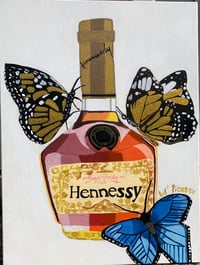 Image 2 of Butterflies and Hennnessy painting