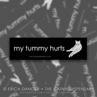 My Tummy Hurts Sticker, featuring Anxiety Cat