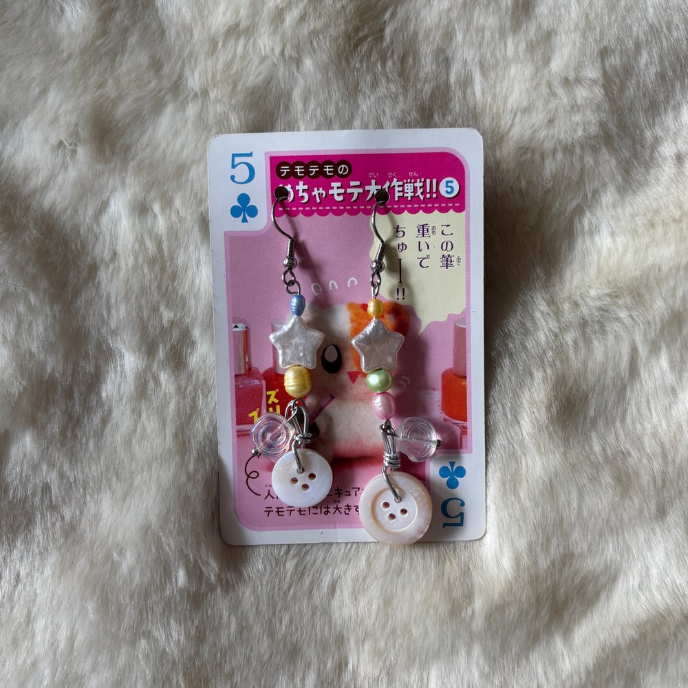 Image of PEARL BUTTON EARRINGS