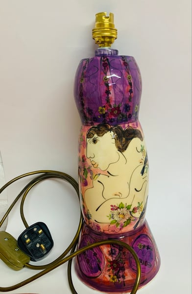 Image of Purple and pink table lamp