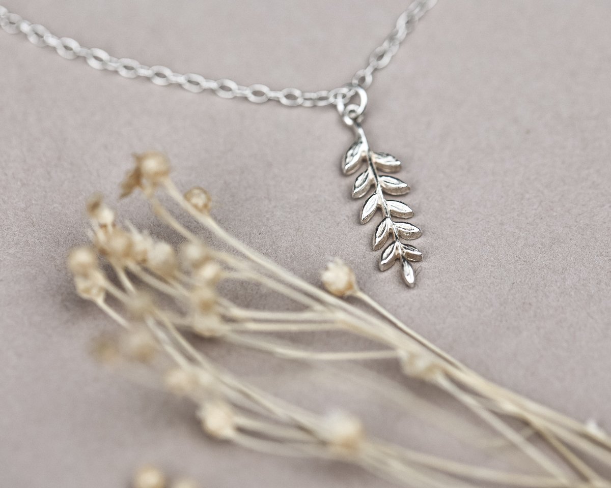 Image of Silver Fern Leaf Necklace