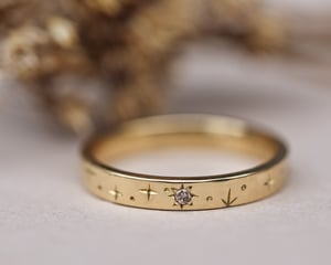 Image of 18ct Yellow Gold 3mm ‘Star' Eternity ring