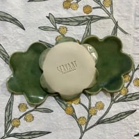 Image 1 of FLOWER PLATES SET (green glaze)