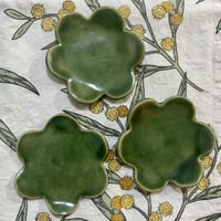 Image 3 of FLOWER PLATES SET (green glaze)