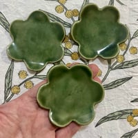 Image 2 of FLOWER PLATES SET (green glaze)