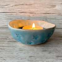 Image 3 of CALM Aquamarine Ceramic Candle/Trinket Dish