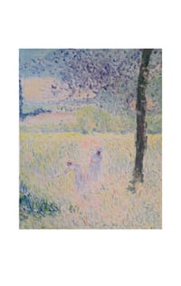 Two women in field of flowers on summer's day