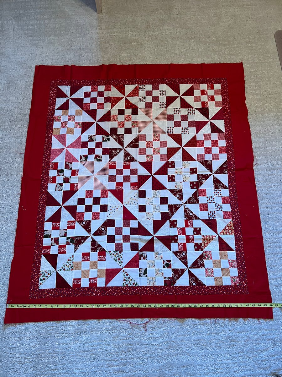 Image of NEW—READY TO FINISH quilt top 46” x 52”