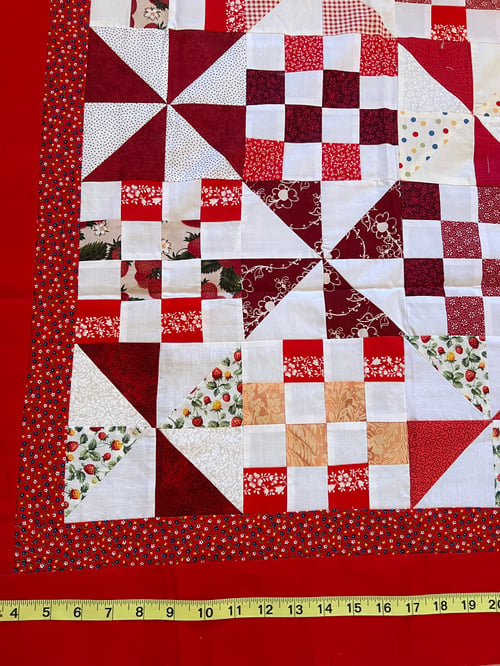 Image of NEW—READY TO FINISH quilt top 46” x 52”