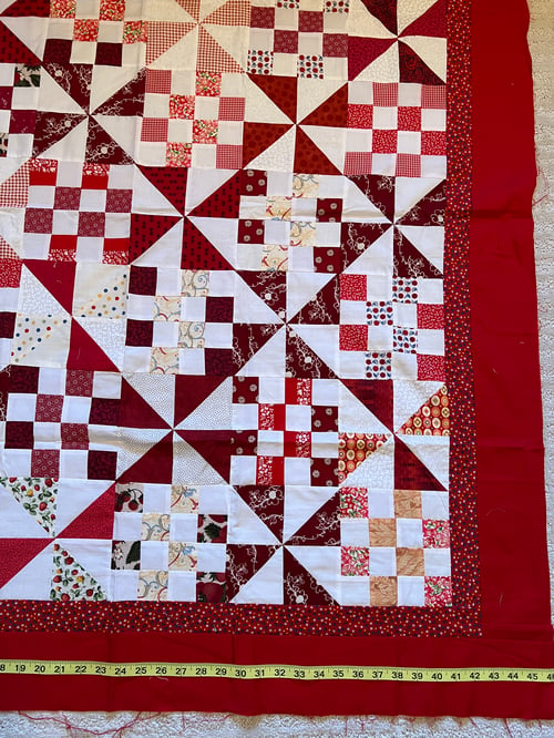 Image of NEW—READY TO FINISH quilt top 46” x 52”