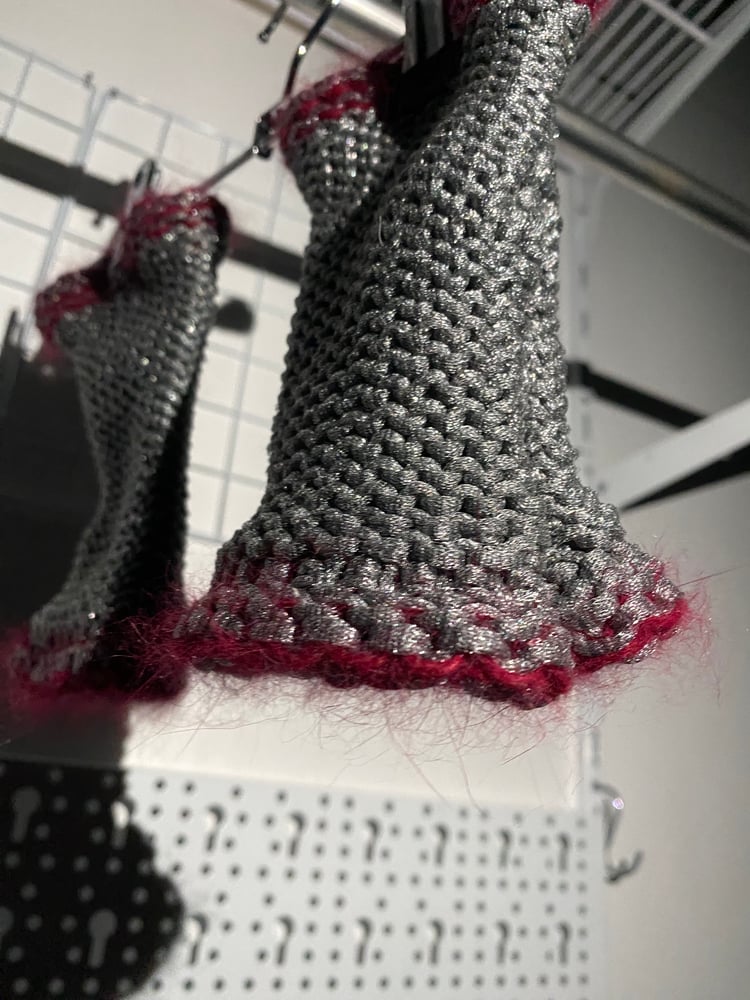 Image of Silver mesh mittens