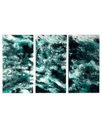 Image 1 of Blue World Triptych (36" x 18")