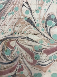 Image 1 of Hand marbled vintage French document No.17